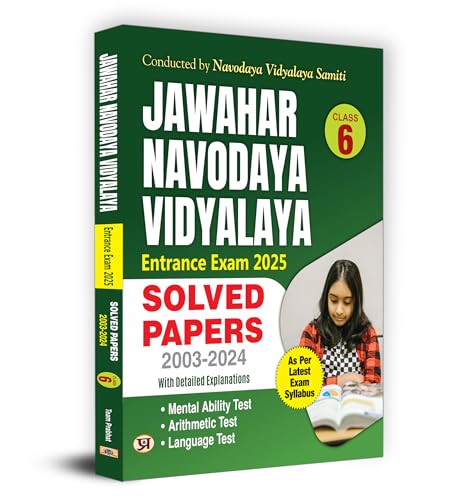 JNV Jawahar Navodaya Vidyalaya Class-6 Solved Papers (2003-2024) Exam 2024 (English Edition) by Team Prabhat