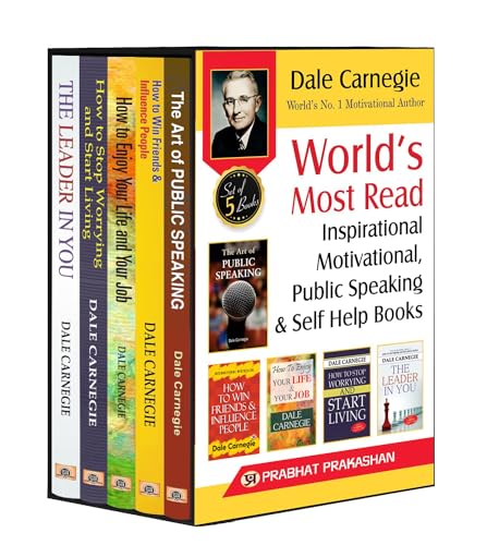 Worlds Most Reading Inspirational, Motivational, Public Speaking & Self Help Books To Enjoy Your Life | Leadership | Stop Worrying & Start Living | Influence People | Dale Carnegie | Set Of 5 Books - English